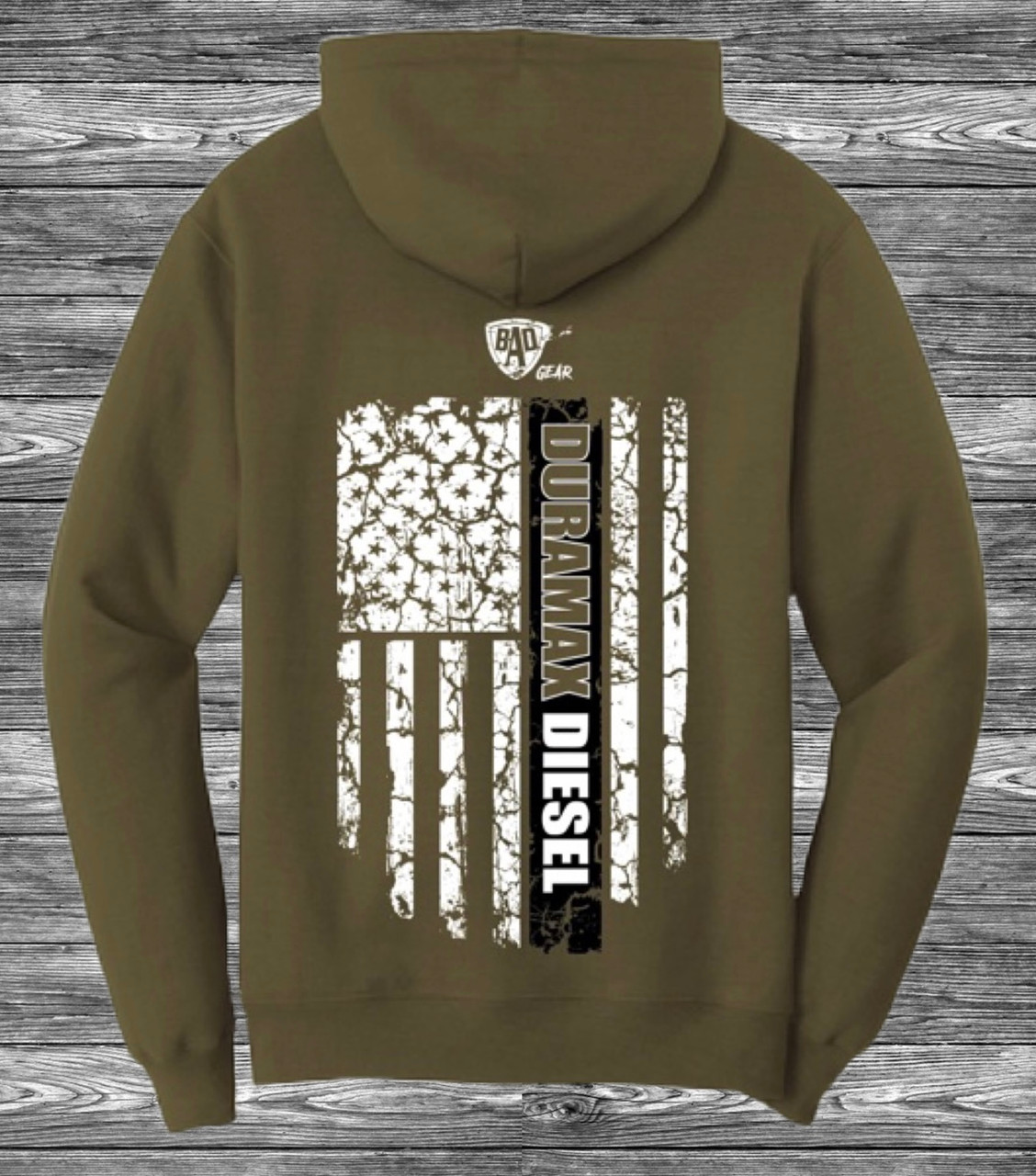 Duramax Mint Big D Design Black Hoodie – Heavyweight Pullover, 50/50 Cotton Polyester, Unisex